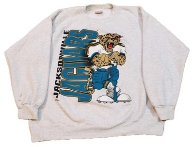 Vintage 90s Nutmeg Jacksonville Jaguars Gray Breakthrough 1994 Sweatshirt  - Image 1 of 4