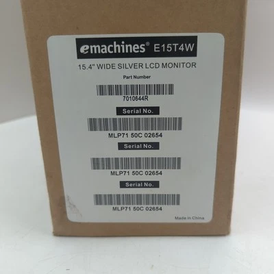 eMachines E15T4W PC/Desktop Monitor w/ Power Cord & Stand 500PW 15.4" 7010644R - Image 1 of 4