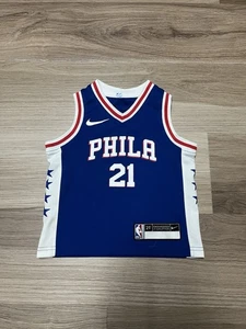 Nike Philadelphia 76ers Sixers Joel Embiid #21 Swingman Youth Blue Jersey Sz 2T - Picture 1 of 12