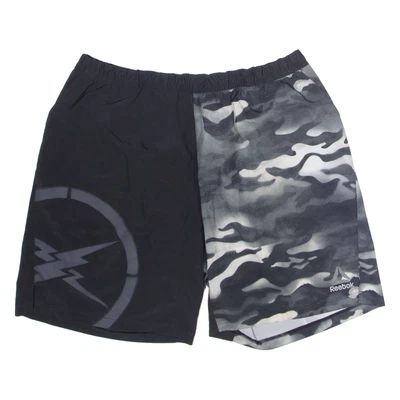 REEBOK Mens Sports Shorts Black Camouflage XL W34 - Image 1 of 4