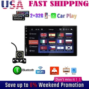 Radio Coche Pantalla Táctil Universal 2DIN 7" CarPlay Android Auto Estéreo + Cámara - Imagen 1 de 9