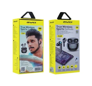 Awei T15P True Wireless Bluetooth Ohrhörer mit Mikrofon & Ladecase - Sport TWS - Bild 1 von 5