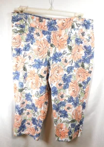 Ruby Rd Women's Multi Color Floral Capri Pants w/Elastic at Waist/Pockets Sz 16 - Picture 1 of 4