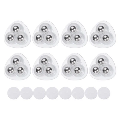 8 Stück selbstklebende Lenkrollen,360° drehbar (transparent,3 Stahlkugeln) - Bild 1 von 4