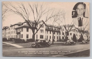 Dr. Hertzler, Gründer des Halstead Hospital in Halstead Kansas ca. 1940er Postkarte - Bild 1 von 2