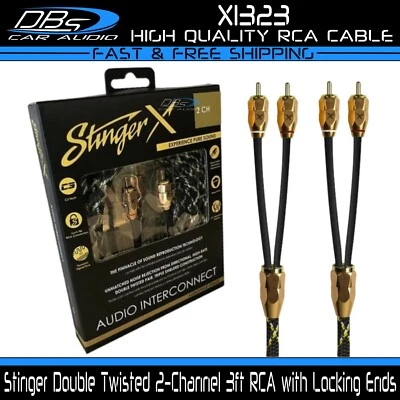Stinger X3 Series 3 ft 2 Channel Rca Audio Cable Audiophile Interconnect XI323 - Image 1 of 4