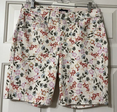 NUEVO CON ETIQUETAS NYDJ talla 8 multi Ella aberturas laterales secreto jardín pantalones cortos para mujer Foto 1 de 4