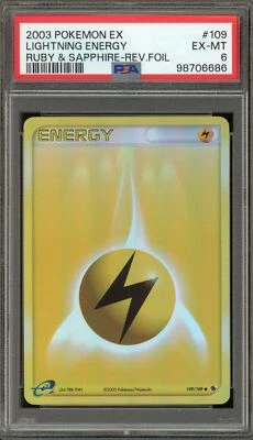Pokemon Lightning Energy EX Ruby & Sapphire Reverse Holo #109 PSA 6 - Image 1 of 2