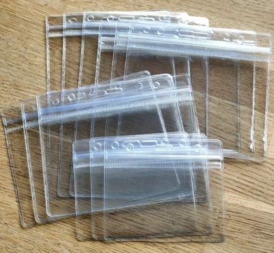 ID Card Holder Badge Clear Pass Pocket Plastic Wallet 5 Sizes Available NEW UK