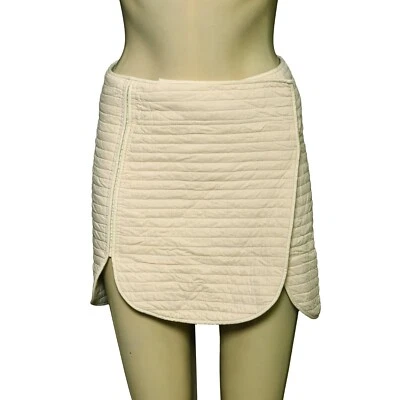 Isabel Marant Wrap Quilted Mini Skirt S 36 Women's Casual Short Cream NEW 40350 - Image 1 of 4