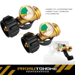 Propane Tank Gauge Brass Adapter w/Gas Pressure Level Meter Indicator for BBQ RV - Picture 1 of 7