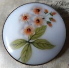vintage multi colour daisy flower white glass cabochon scarf ring clip brooch 80