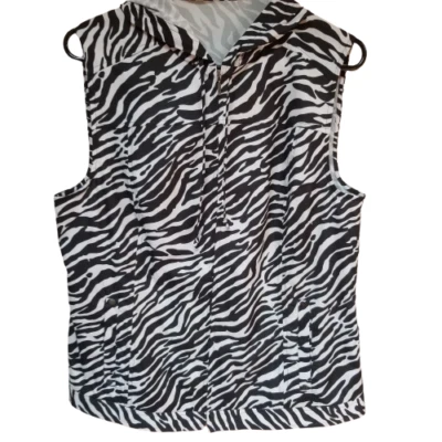 Chaleco Peck & Peck Weekend Mujer Estampado Animal Cremallera Completa Mediano Negro Blanco Sudadera con Capucha Foto 1 de 4