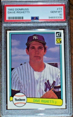 1982 Dave Righetti дебютант #73 Donruss PSA 10 New York Yankees - Изображение 1 из 3