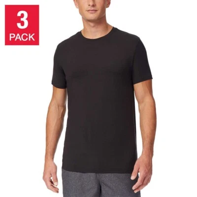NUEVO 32 Degrees Hombre Paquete de 3 Geniales Camiseta Manga Corta Cuello Redondo, NEGRA, XLARGE 46-48 Foto 1 de 4