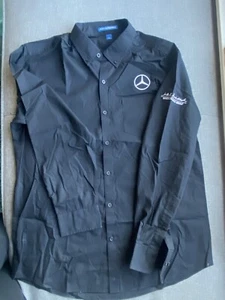 Mercedes Benz Men’s Black Long Sleeve Dress Shirt Size L. - Picture 1 of 5