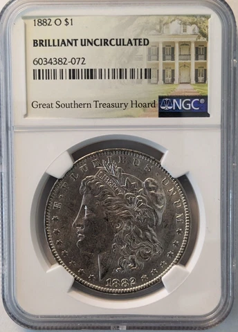 1882 O Morgan Silver Dollar NGC BRILLIANT-UNCIRCULATED Cover