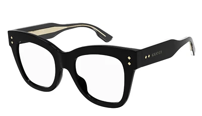 Новые квадратные очки для чтения с кошачьими глазами GUCCI GG1082O 001 50-21 в черной оправе - Изображение 1 из 4