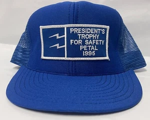 TROPHÉE DES PRÉSIDENTS D'ENTREPRISE POUR PÉTALE DE SÉCURITÉ 1995 CHAPEAU CAMIONNEUR VINTAGE FABRIQUÉ AUX ÉTATS-UNIS - Photo 1/9