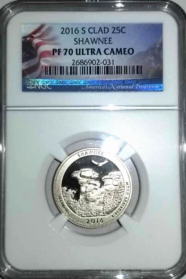 2016 S SHAWNEE CLAD 25C PF-70 ULTRA CAMEO NGC GRADED - Image 1 of 2