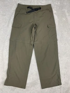 Eddie Bauer Mens Convertible Hiking Pants Shorts Olive Green Size 34X30 Belted - Picture 1 of 18