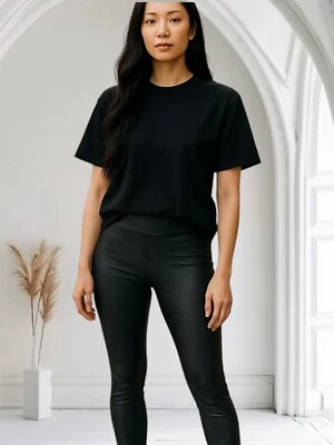 Simply Vera Vera Wang Womens Black Textured High-Waisted Stretch Leggings Size M Foto 1 de 4