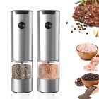 Salt And Pepper Mill Electric Set Of 2 With Base Adjustable Coarseness7185