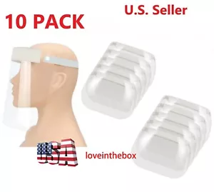 10 x Safety Full Face Shield Reusable Washable Face Mask Clear Protection Cover - Picture 1 of 10