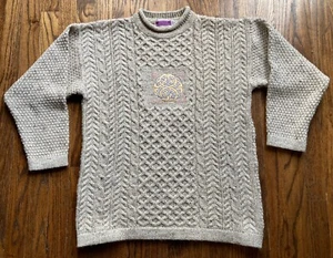 Highland Home Industries Fischerpullover mit Zopfmuster Größe Small Wolle Schottland - Bild 1 von 11