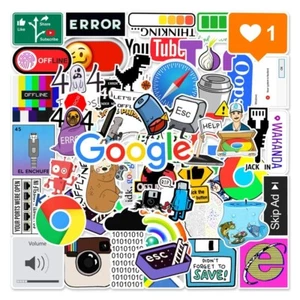 50Pcs Cartoon Programming 404 Network Error Graffiti Stickers Laptop Skateboard - Picture 1 of 5