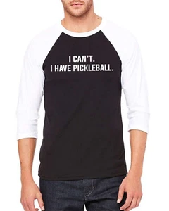 I Can't I Have Pickleball Unisex Raglan Camiseta Eslogan Divertido - Imagen 1 de 2