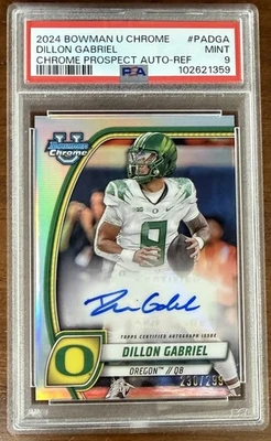 DILLON GABRIEL 2024 BOWMAN U CHROME PROSPECT RC AUTO SP /299 GRADED PSA-9 READ - Image 1 of 4
