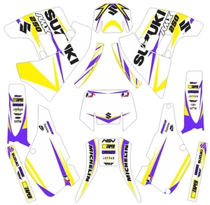 Decals for Suzuki RMX250 RMX 250 GRAPHICS 1989-1992 stickers Yellow purple - Picture 1 of 1