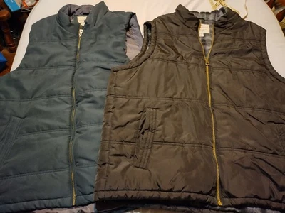 Lote de dos chalecos acolchados negros impermeables vintage talla XXL 2XL Foto 1 de 4