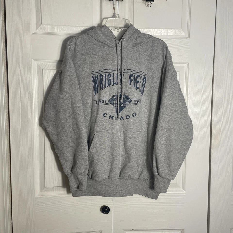 Sudadera con Capucha Wrigley Field Para Hombres XL Gris Chicago Friendly Confines Sudadera MV Sport Foto 1 de 4