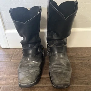 Cody James Mens Size 9.5 W Black Leather Leather Harness Cowboy Western Boots - Picture 1 of 24