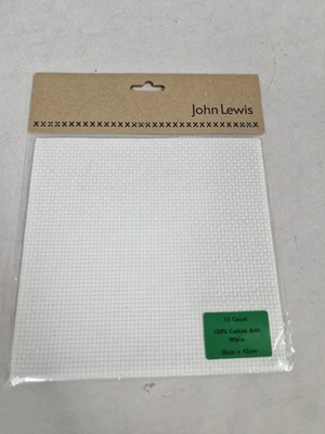 John Lewis 11 Count 100% Cotton Aida White (30cm x 45cm) Brand New - Image 1 of 3