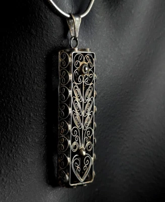 Anhänger Silber Sterling Filigranschmuck Blüte Herz - zierlich & bezaubernd - Bild 1 von 4