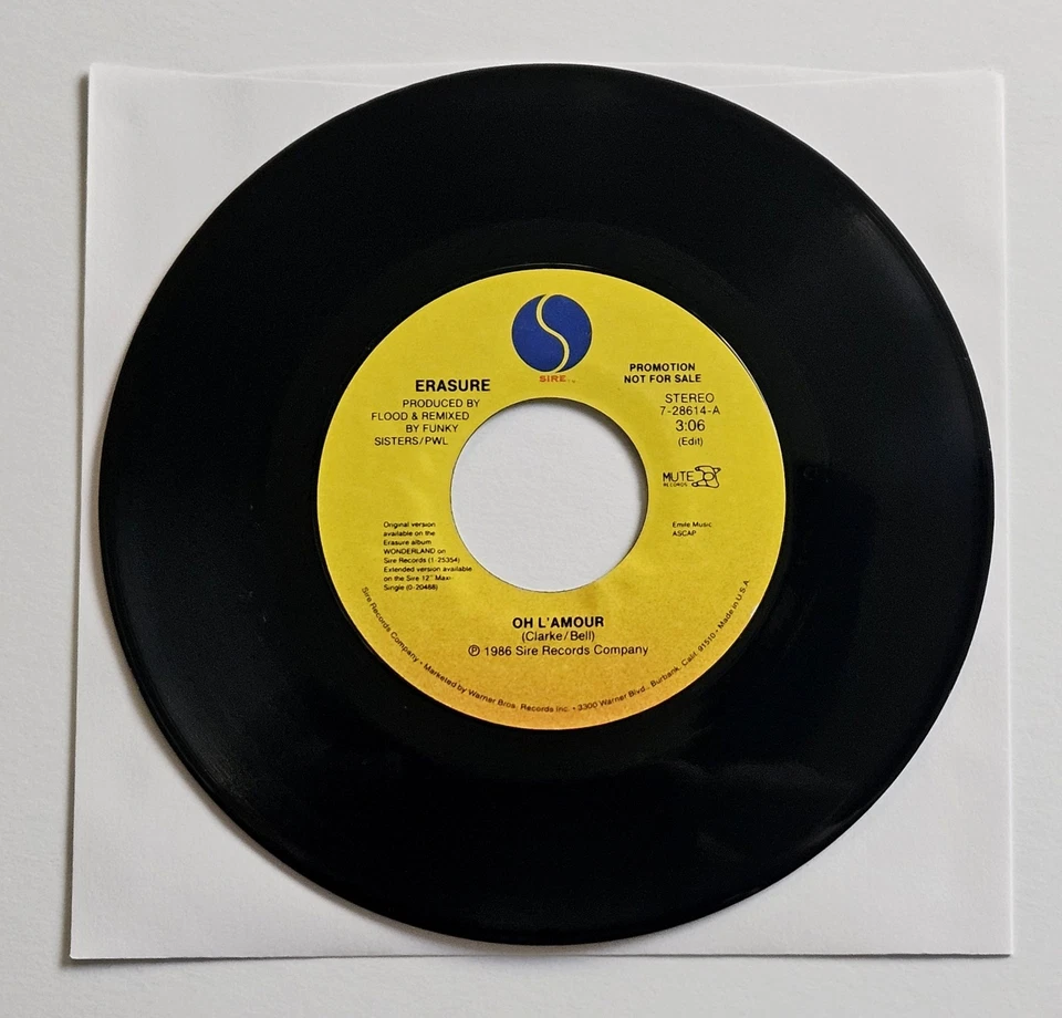 Erasure – Oh L'Amour (Sire DJ 45) 1986 Synth Pop Foto 1 de 1