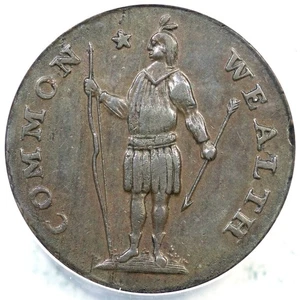 1788 12-m R-3 ANACS EF 40 Massachusetts Cent Colonial Copper Coin - Picture 1 of 3