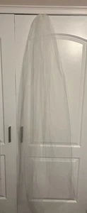 Long Womens Plain Wedding Bridal Veil White - Picture 1 of 5