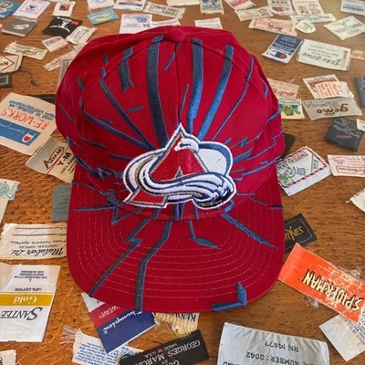 1990s Vintage COLORADO AVALANCHE Starter Collision NHL Hockey Snapback Hat Foto 1 de 4