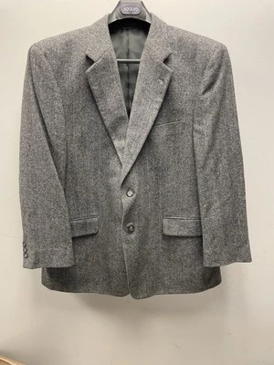 Bert Pulitzer Men's Grey Herringbone Camel Hair Wool Blend Blazer Jacket 46S - Image 1 of 4