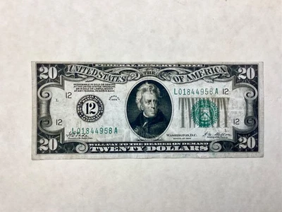 1928 $20 San Francisco  Federal Reserve “Redeemable in Gold“  Note  -  FR 2050 L - Image 1 of 2