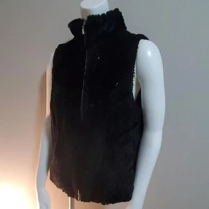 Betsey Johnson Weste schwarz Kunstfell Pailletten (M) - Bild 1 von 6