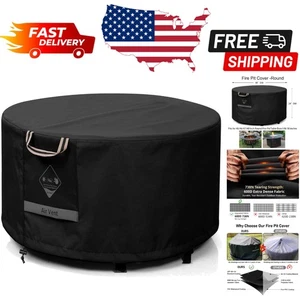 Copertura per pozzo del fuoco rotondo 48 pollici - super impermeabile, resistente ai raggi UV e antistrappo - Foto 1 di 9