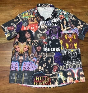 Fydude Shirt Large Ozzy Osbourne Black Sabbath ACDC KISS Nirvana Rock Polyester - Picture 1 of 17