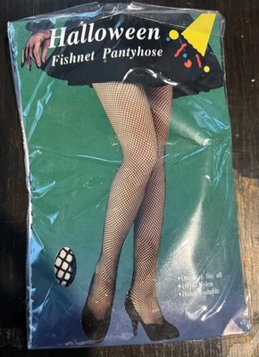 Halloween BlackFishnet Stockings Tights one size seamless pantyhose new Costume - Image 1 of 2