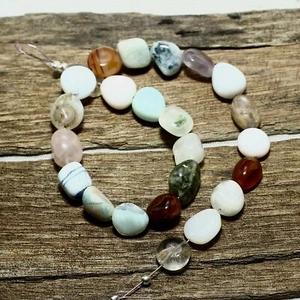 Cuentas de piedra lunar arco iris ágata musgo cuarzo rosa ópalo natural piedras preciosas sueltas - Imagen 1 de 6