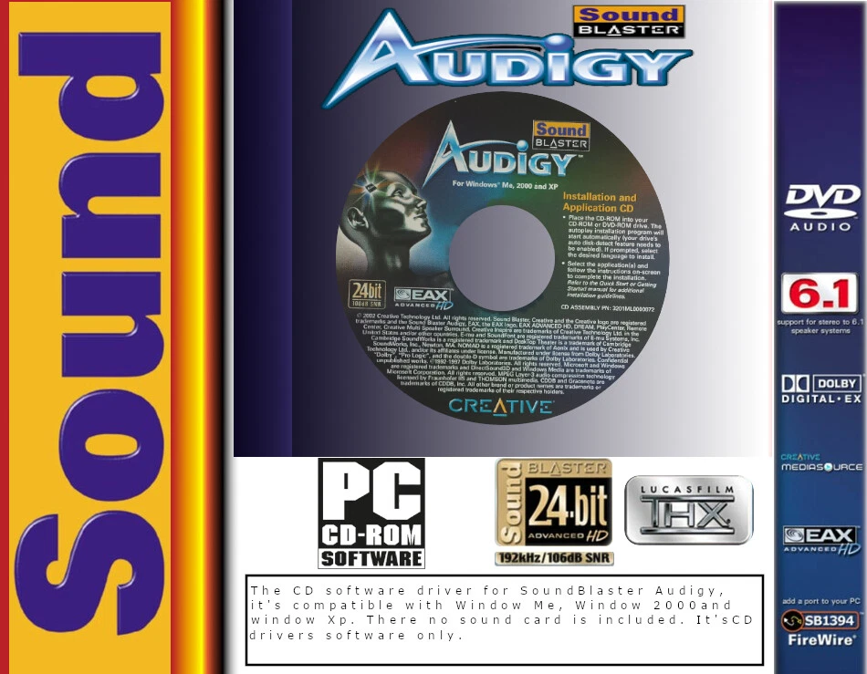Sound Blaster Audigy Software Treiber für Window Me, 2000, & Xp CD Treiber - Bild 1 von 1